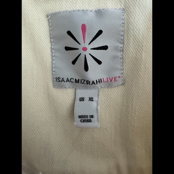 Isaac Mizrahi Live! Knit Denim Classic Slimming Blazer Cream X-Large Career - Picture 13 of 13